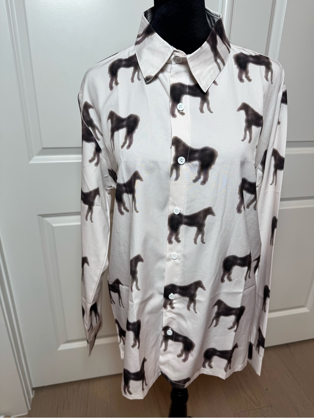 Watercolor Horses Button Up Blouse - Picture 4 of 4